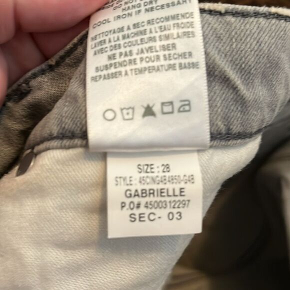 Joe’s Jeans Gabrielle Gray Factory Distressed Ripped Holes Denim Cut Off Shorts - Picture 11 of 12